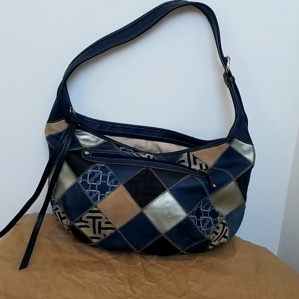 Tignanello Leather Patchwork Hobo Bag. - image 1
